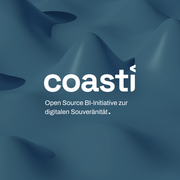 coasti Logo in weiß auf einem Hintergrund