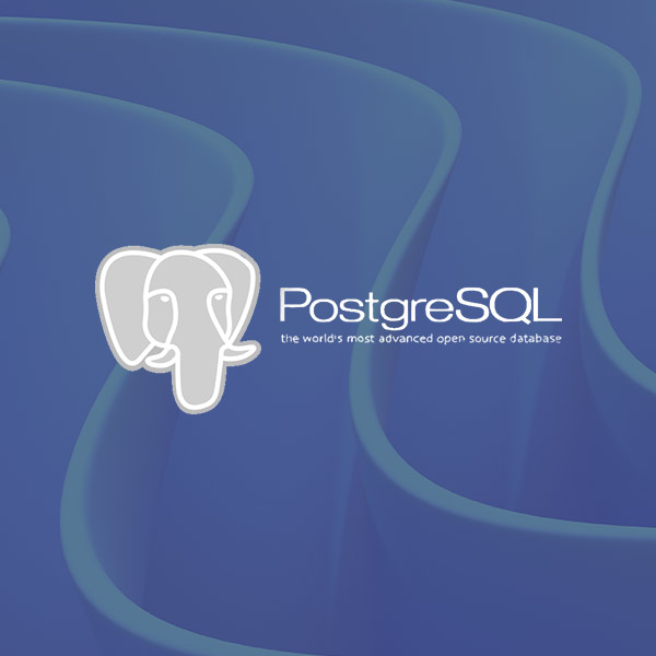 PostgreSQL Logo in weiß auf einem Hintergrund