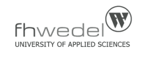 fh wedel Logo in schwarz-weiß